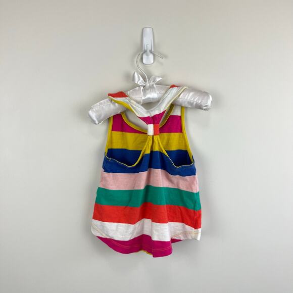 Mini Boden Knot Back Race Back Tank Multi Stripe 2-3 - Picture 4 of 5